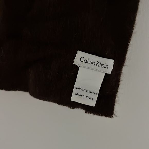 Brown scarf 100% cashmere - Picture 3 of 3